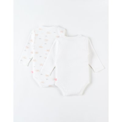 Lot de 2 bodies coton bio manches longues 1 mois - babou & kendi
