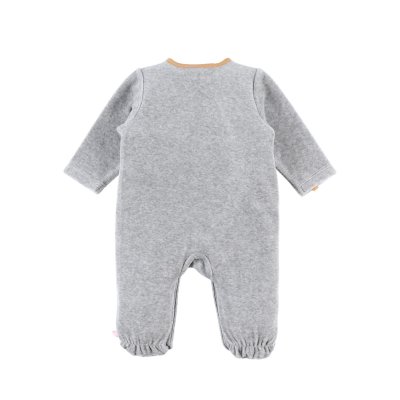 Pyjama bébé velours babou et kendi gris 12 mois
