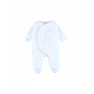 Pyjama bébé en velours pospie écru - 12 mois