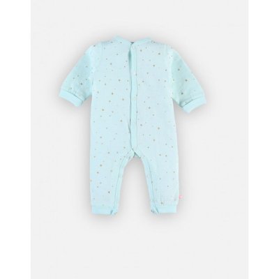 Combinaison étoiles en coton bio turquoise 6 mois
