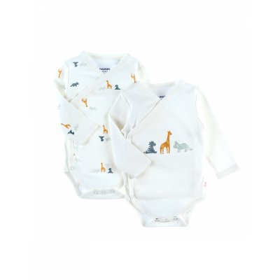 Lot de 2 bodies coton bio manches longues prématuré - stegi tiga & ops
