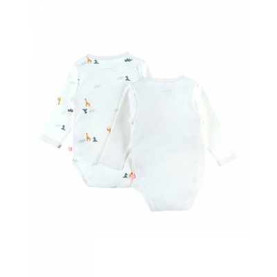 Lot de 2 bodies coton bio manches longues prématuré - stegi tiga & ops