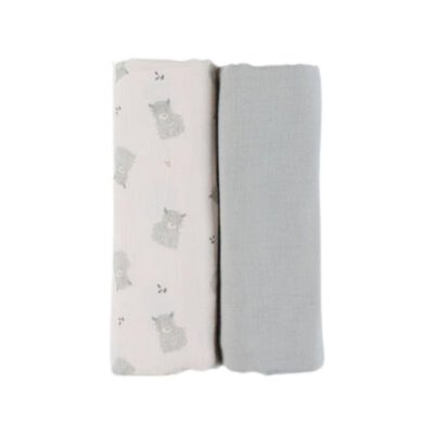 Lot 2 langes 100x100cm mousseline - vert