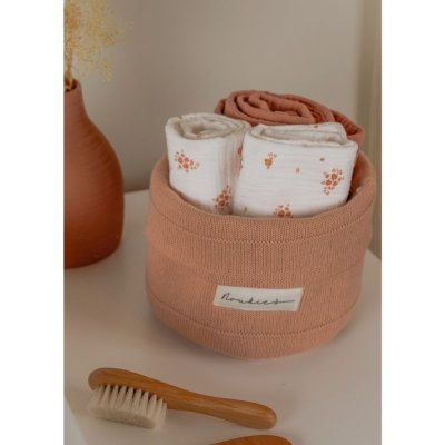 Lot de 3 langes 70x70cm, mousseline de coton bio - fleurs d'antan