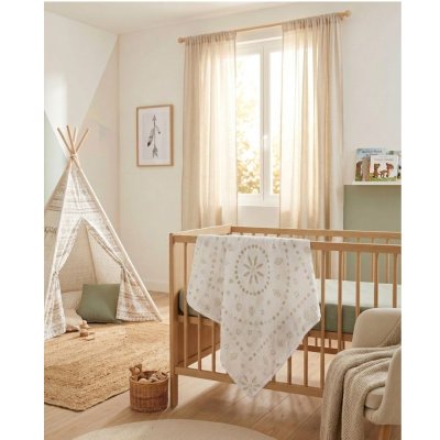 Lot de 2 langes 100 x 100 cm en mousseline de coton bio plumes de lune