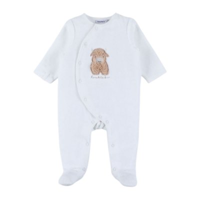 Pyjama bébé en velours blanc - fluffy - 6 mois