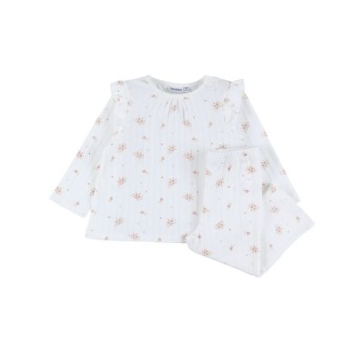 Lot de 2 pyjamas bébé manches longues, jersey - vintage flowers - 18m