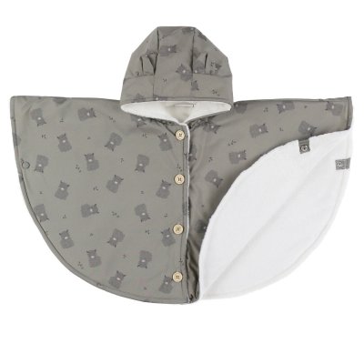 Poncho imperméable doublure groloudoux® 18m - kaki mix and match