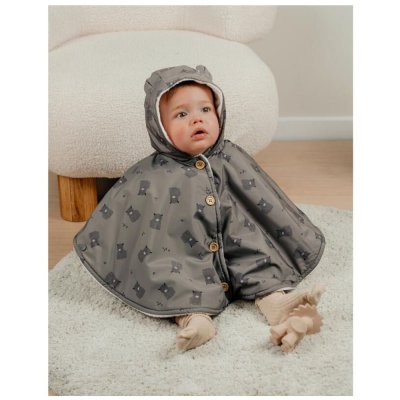 Poncho imperméable doublure groloudoux® 18m - kaki mix and match
