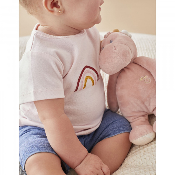 Les imparfaits - ensemble short et tee-shirt rose - 1 mois Noukies