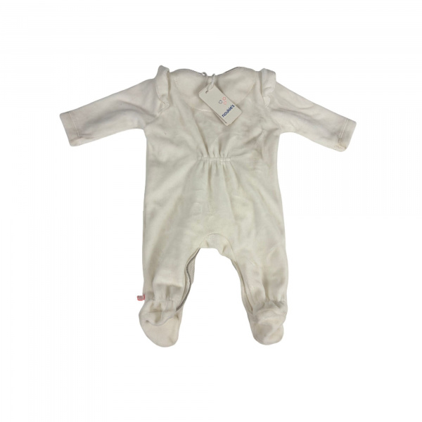 Les imparfaits - pyjama bébé en velours kendi écru 0 mois Noukies