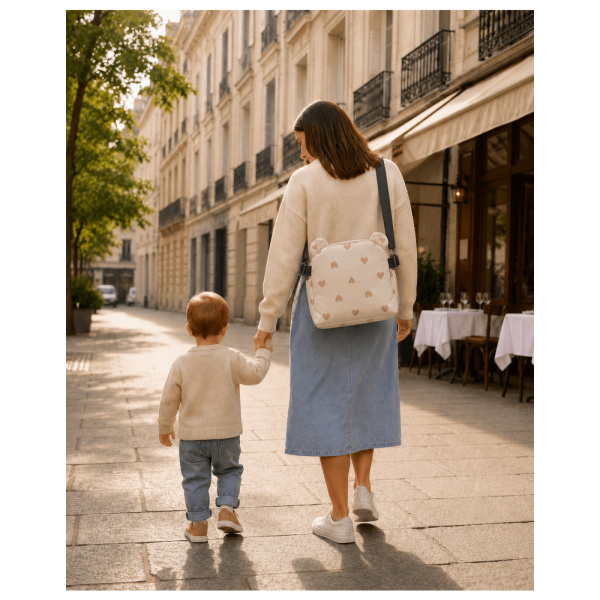 Rehausseur de chaise bébé pliable et imperméable coeurs Noukies