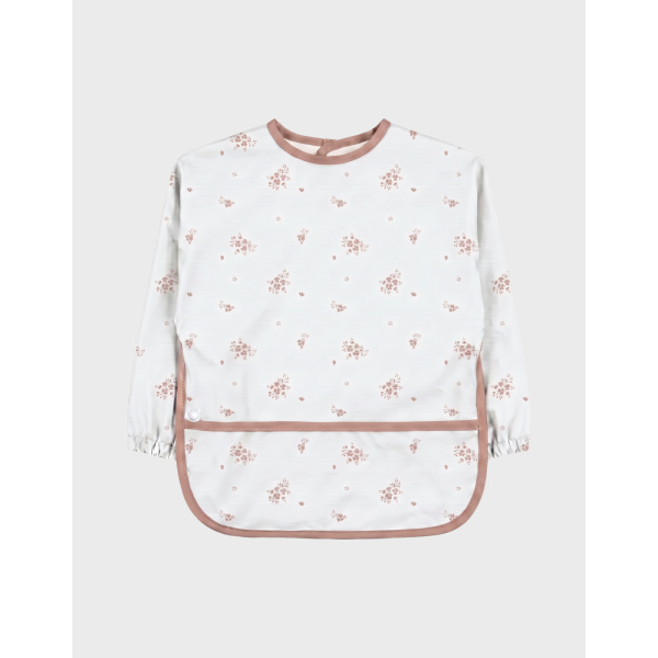 Lot de 2 bavoirs imperméables à manches et poche récupératrice fleurs d'antan Noukies