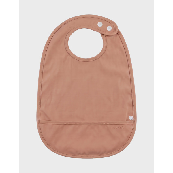 Lot de 3 bavoirs imperméables et poche récupératrice coeurs Noukies