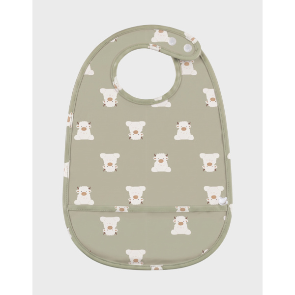 Lot de 3 bavoirs imperméables et poche récupératrice fluffy Noukies