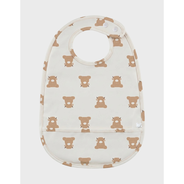 Lot de 3 bavoirs imperméables et poche récupératrice fluffy Noukies