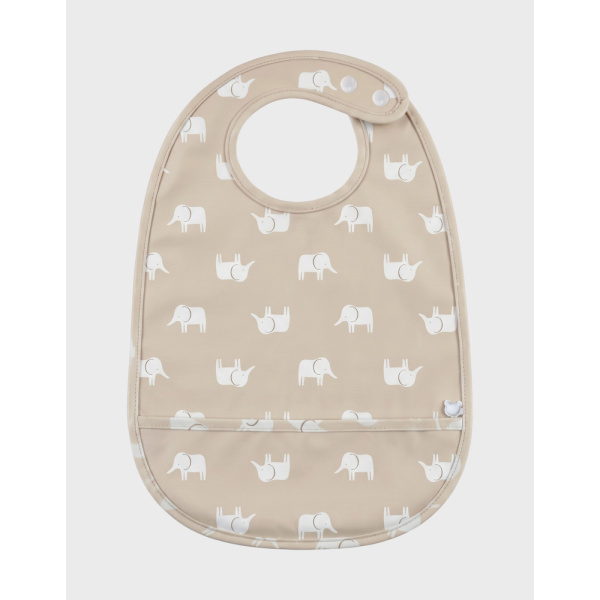 Lot de 3 bavoirs imperméables et poche récupératrice eléphants Noukies