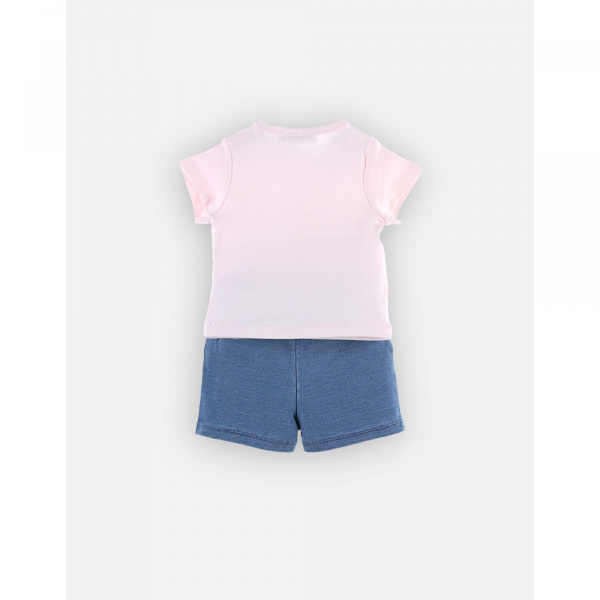 Ensemble short et tee-shirt rose - 1 mois Noukies