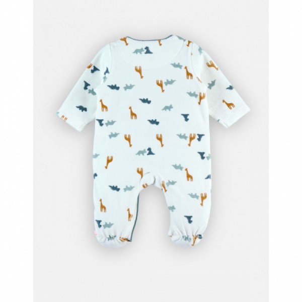 Pyjama bébé en velours dinosaure - 0 mois Noukies
