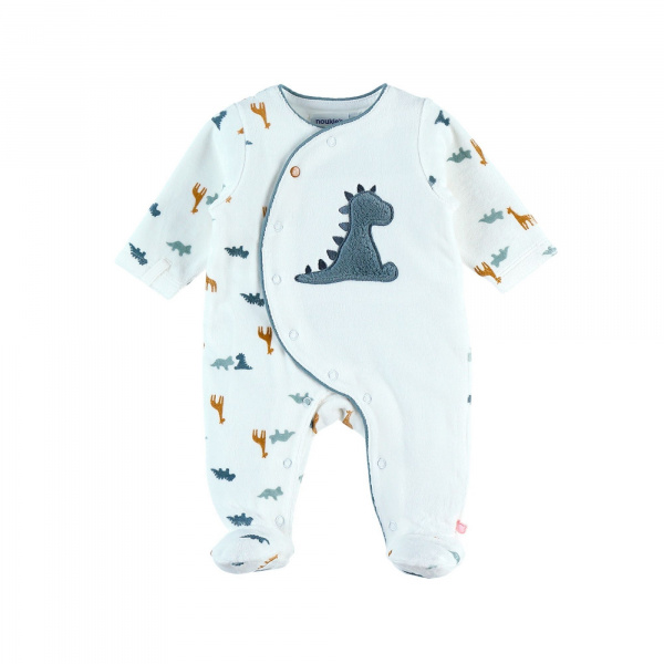 Pyjama bébé en velours dinosaure - 1 mois Noukies