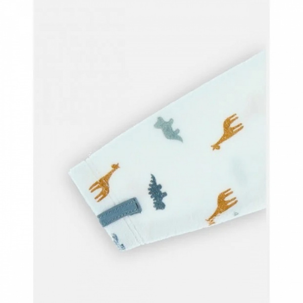 Pyjama bébé velours blanc dinosaures et girafes naissance Noukies