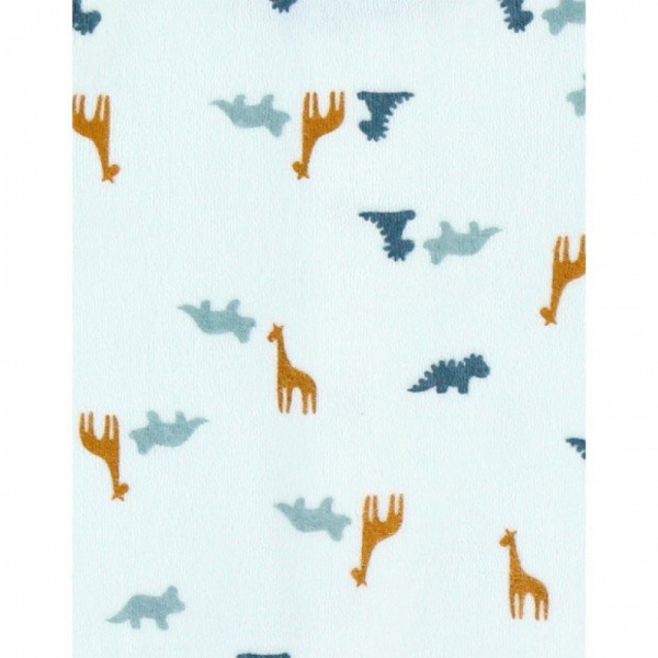 Pyjama bébé velours blanc dinosaures et girafes 1 mois Noukies