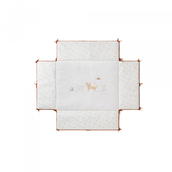 Tapis de parc avec bords en veloudoux 75 x 95cm babou&kendi écru Noukies