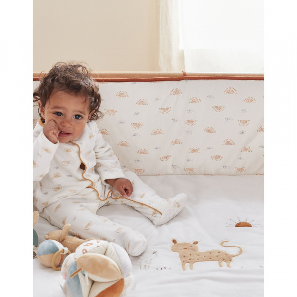 Tapis de parc avec bords en veloudoux 75 x 95cm babou&kendi écru Noukies