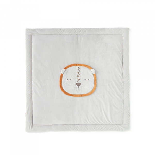 Tapis de jeu et de parc en veloudoux 75 x 95 cm babou gris Noukies