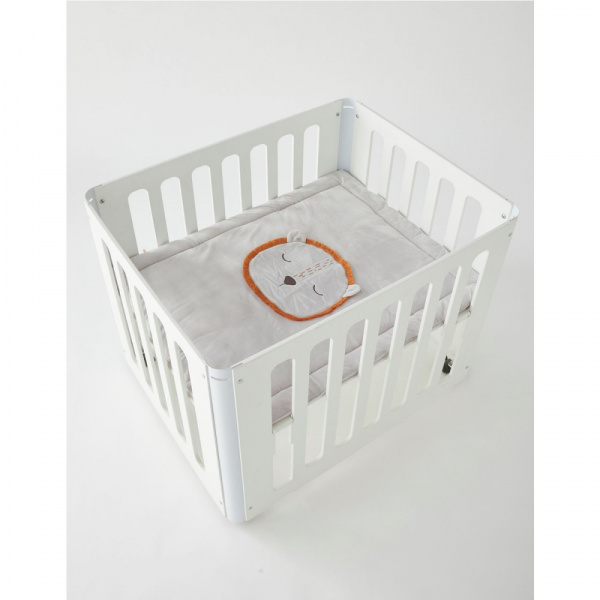 Tapis de jeu et de parc en veloudoux 100 x 100 cm babou gris clair Noukies