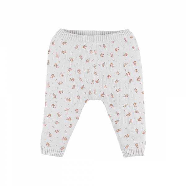 Legging maille beige fleurs 9 mois Noukies