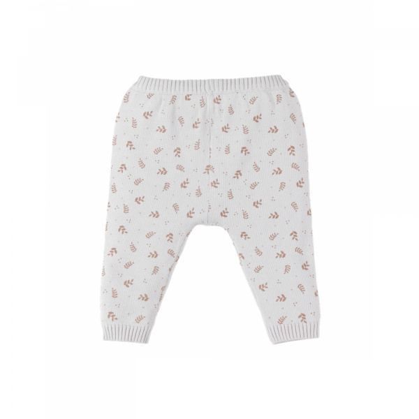 Legging maille beige fleurs 9 mois Noukies