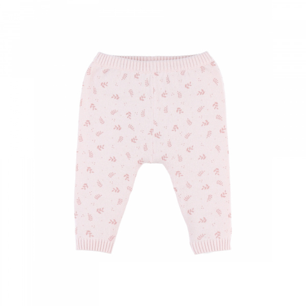 Legging maille rose fleurs 6 mois Noukies
