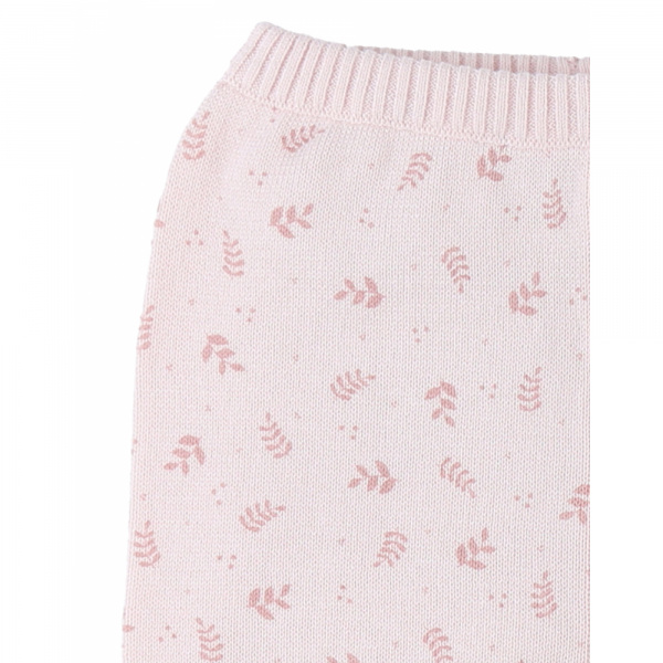 Legging maille rose fleurs 6 mois Noukies