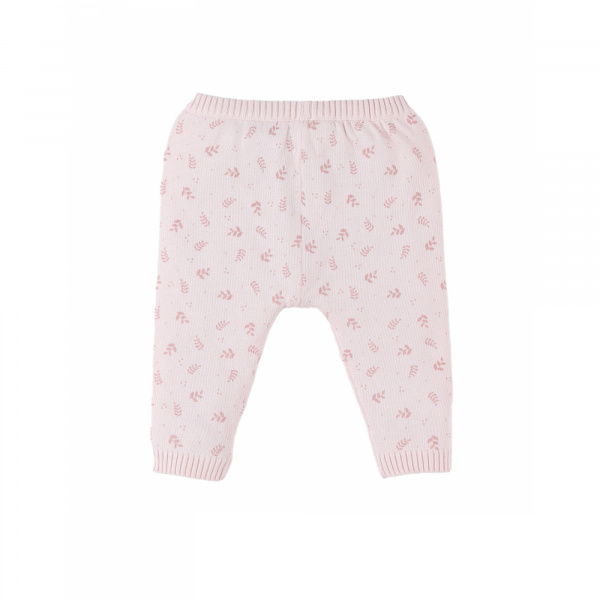 Legging maille rose fleurs 6 mois Noukies