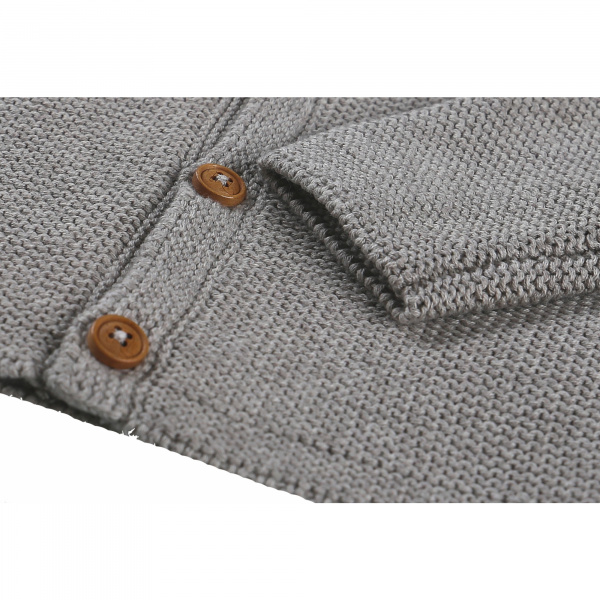 Gilet maille gris chiné 3 mois Noukies