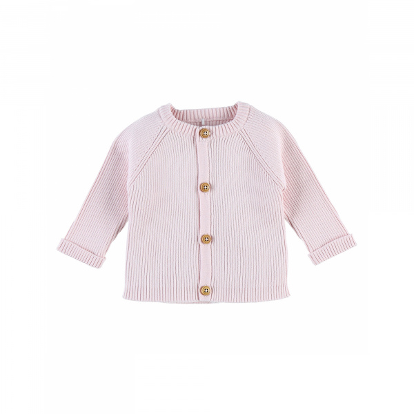 Gilet maille rose pâle 9 mois Noukies