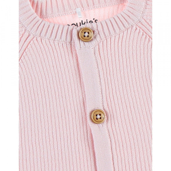 Gilet maille rose pâle 9 mois Noukies