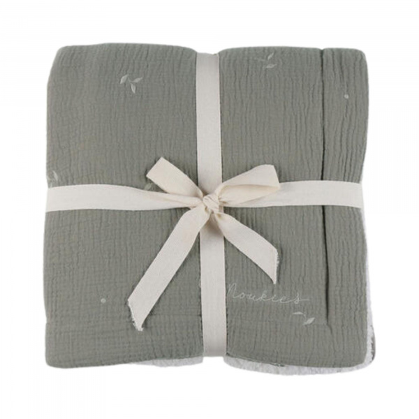 Couverture kendi 100x140 cm en veloudoux kaki Noukies