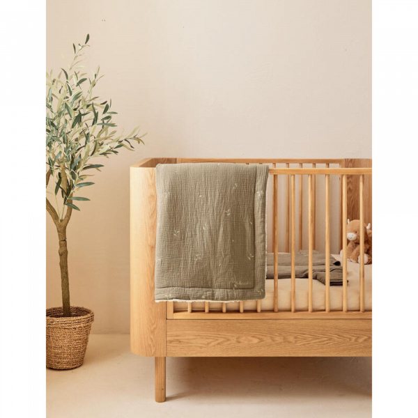 Couverture kendi 100x140 cm en veloudoux kaki Noukies