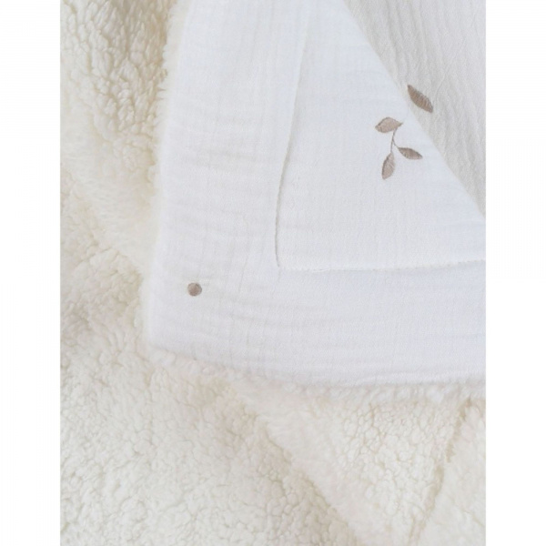 Couverture en tricot 75x100cm blanc Noukies