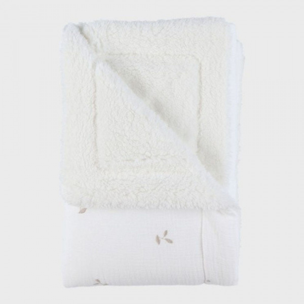 Couverture en tricot 75x100cm blanc Noukies