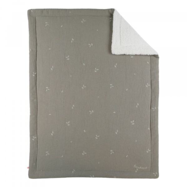 Couverture en tricot 75x100cm kaki Noukies