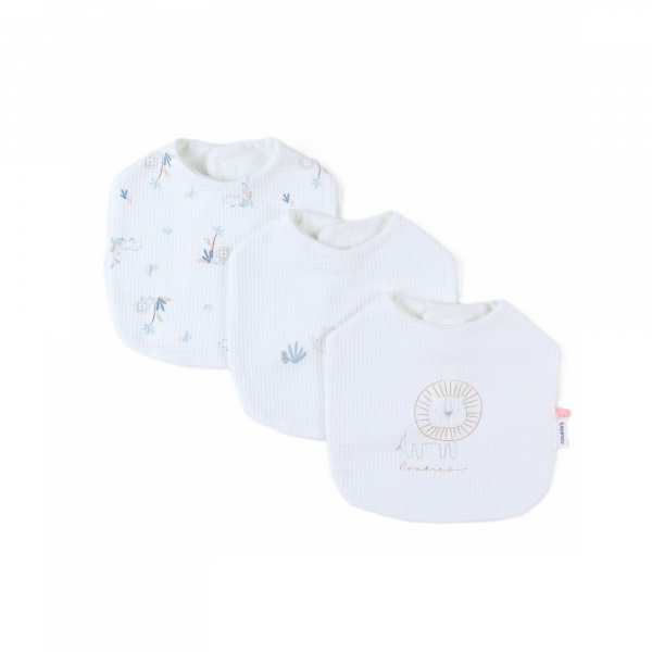Lot de 3 bavoirs jersey savane - mix and match Noukies