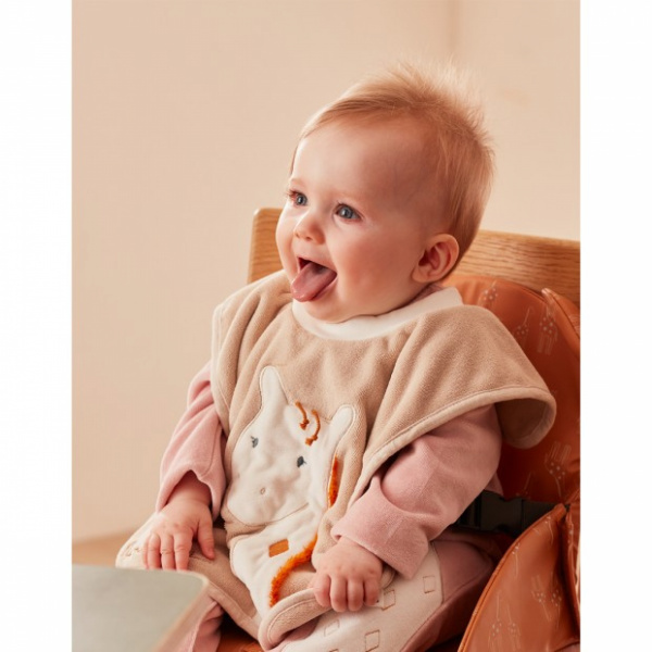 Bavoir bébé girafe beige Noukies