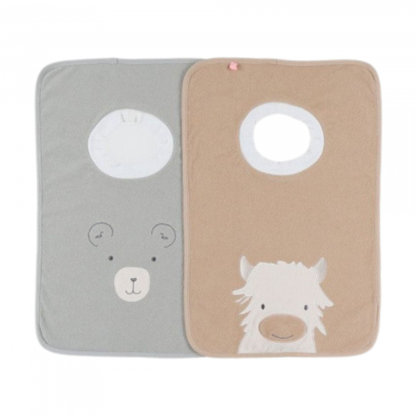 Lot 2 bavoirs éponge funny - fluffy orso & lily Noukies
