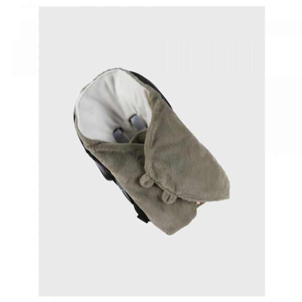 Couverture promenade fausse fourrure bébé kaki mix and match Noukies