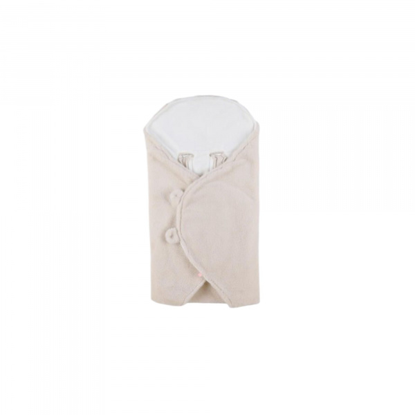 Couverture promenade fausse fourrure bébé beige mix and match Noukies