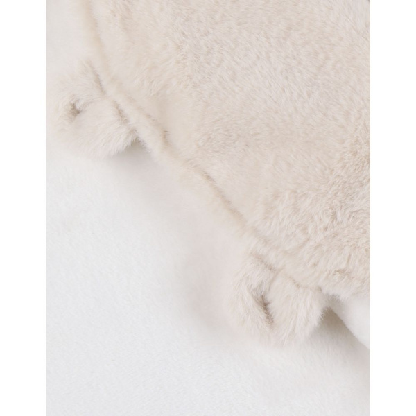 Couverture nomade en fausse fourrure beige Noukies