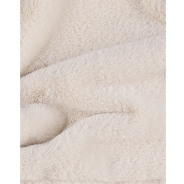 Couverture nomade en fausse fourrure beige Noukies